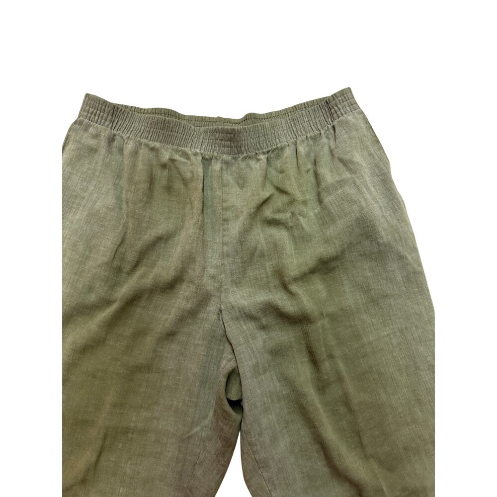 ALFRED DUNNER Women 20W Forest Green Pull On Pants elastic waist - Picture 2 of 4